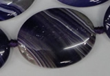 CAG1239 15.5 inches 30*40mm oval line agate gemstone beads