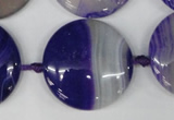 CAG1250 15.5 inches 30mm flat teardrop line agate gemstone beads