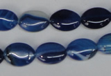 CAG1272 15.5 inches 10*14mm oval line agate gemstone beads