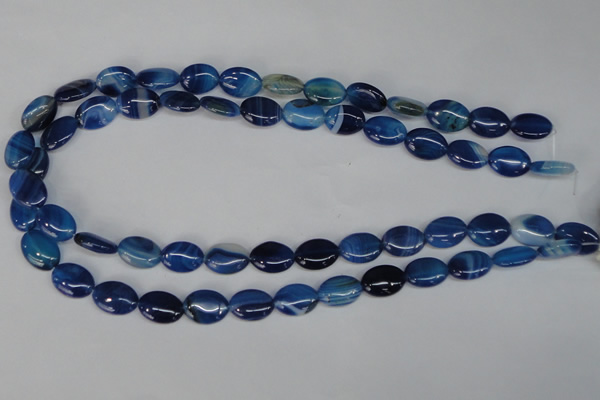 CAG1272 15.5 inches 10*14mm oval line agate gemstone beads