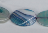 CAG1295 15.5 inches 20*30mm twisted oval line agate gemstone beads