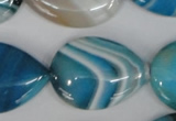 CAG1296 15.5 inches 22*30mm flat teardrop line agate gemstone beads