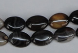 CAG1312 15.5 inches 10*14mm oval line agate gemstone beads