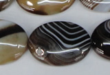 CAG1317 15.5 inches 22*30mm oval line agate gemstone beads