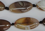 CAG1320 15.5 inches 15*30mm marquise line agate gemstone beads