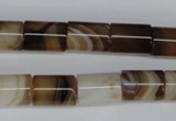 CAG1333 15.5 inches 10*14mm tube line agate gemstone beads