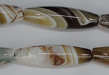 CAG1335 15.5 inches 12*40mm rice line agate gemstone beads