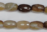 CAG1340 15.5 inches 10*15mm faceted rice line agate gemstone beads