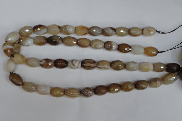 CAG1341 15.5 inches 12*16mm faceted rice line agate gemstone beads