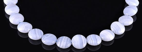 CAG136 coin shape blue lace agate 7*16mm gemstone bead Wholesale