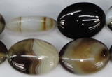 CAG1375 15.5 inches 18*25mm oval line agate gemstone beads