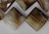 CAG1395 15.5 inches 20*20mm faceted diamond line agate gemstone beads