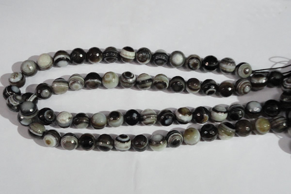 CAG1405 15.5 inches 12mm faceted round line agate gemstone beads