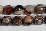 CAG1415 15.5 inches 12mm faceted round line agate gemstone beads