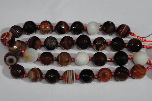 CAG1418 15.5 inches 20mm faceted round line agate gemstone beads