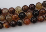 CAG1440 15.5 inches 8mm round dragon veins agate beads