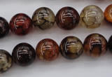 CAG1441 15.5 inches 12mm round dragon veins agate beads