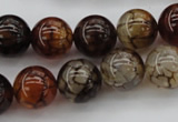 CAG1442 15.5 inches 14mm round dragon veins agate beads