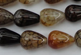 CAG1449 15.5 inches 13*18mm teardrop dragon veins agate beads