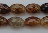 CAG1453 15.5 inches 13*18mm rice dragon veins agate beads