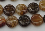 CAG1461 15.5 inches 15mm flat round dragon veins agate beads