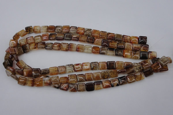 CAG1471 15.5 inches 10*10mm square dragon veins agate beads