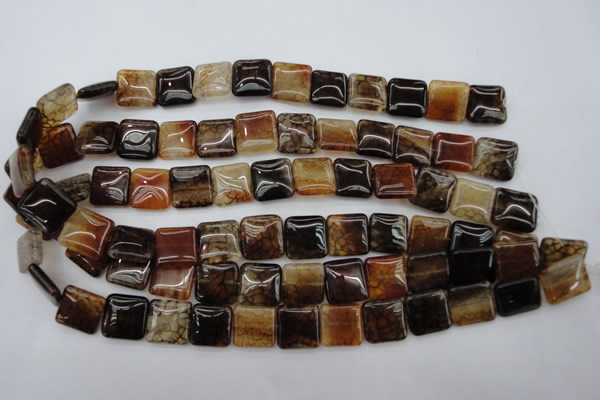 CAG1472 15.5 inches 15*15mm square dragon veins agate beads