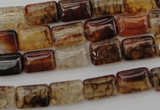 CAG1478 15.5 inches 8*12mm rectangle dragon veins agate beads