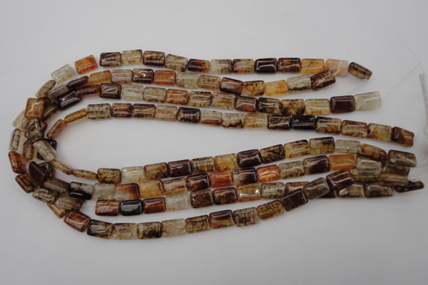 CAG1478 15.5 inches 8*12mm rectangle dragon veins agate beads