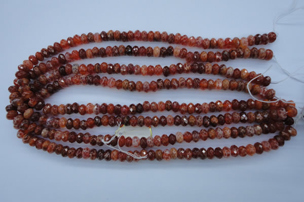 CAG1491 15.5 inches 5*8mm faceted rondelle natural fire agate beads