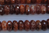 CAG1492 15.5 inches 6*12mm faceted rondelle natural fire agate beads