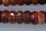 CAG1494 15.5 inches 9*18mm faceted rondelle natural fire agate beads