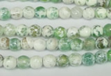 CAG1501 15.5 inches 6mm faceted round fire crackle agate beads