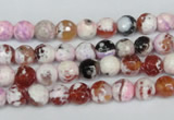 CAG1502 15.5 inches 6mm faceted round fire crackle agate beads