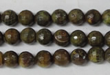 CAG1506 15.5 inches 8mm faceted round fire crackle agate beads