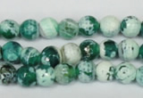 CAG1510 15.5 inches 8mm faceted round fire crackle agate beads