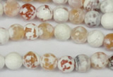 CAG1511 15.5 inches 8mm faceted round fire crackle agate beads