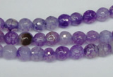 CAG1514 15.5 inches 8mm faceted round fire crackle agate beads