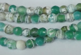 CAG1517 15.5 inches 8mm faceted round fire crackle agate beads