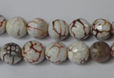 CAG1520 15.5 inches 10mm faceted round fire crackle agate beads