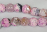 CAG1521 15.5 inches 10mm faceted round fire crackle agate beads