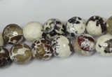 CAG1522 15.5 inches 10mm faceted round fire crackle agate beads