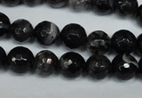 CAG1524 15.5 inches 10mm faceted round fire crackle agate beads