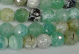 CAG1528 15.5 inches 10mm faceted round fire crackle agate beads