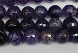 CAG1529 15.5 inches 10mm faceted round fire crackle agate beads