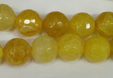 CAG1539 15.5 inches 12mm faceted round fire crackle agate beads