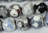 CAG1549 15.5 inches 14mm faceted round fire crackle agate beads