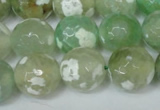 CAG1552 15.5 inches 14mm faceted round fire crackle agate beads