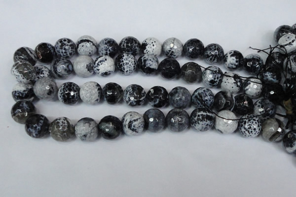 CAG1559 15.5 inches 16mm faceted round fire crackle agate beads