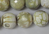 CAG1565 15.5 inches 18mm faceted round fire crackle agate beads